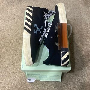 Off White Low Vulcanized Eco Canvas Black Blue Size 44